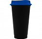 Стакан с крышкой Color Cap Black, черный с синим