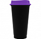 Стакан с крышкой Color Cap Black, черный с фиолетовым