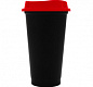 Стакан с крышкой Color Cap Black, черный с красным