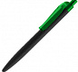 Ручка шариковая Prodir QS01 PRT-P Soft Touch, черная с зеленым