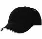 Бейсболка Classic, черная с белым кантом