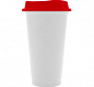 Стакан с крышкой Color Cap White, белый с красным