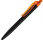 Ручка шариковая Prodir QS01 PRT-P Soft Touch, черная с оранжевым